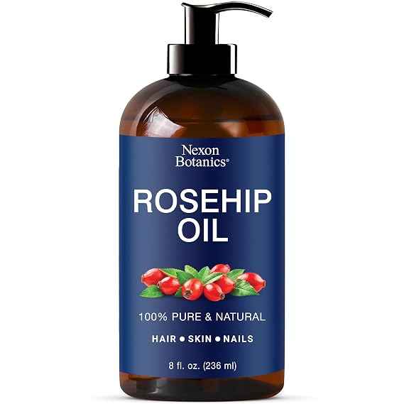 Rosehip Oil for Face 8 fl oz - Rosehip Seed Oil for Gua Sha, Massage, and Skin Care - Aceite de Rosa Mosqueta - Nexon Botanics