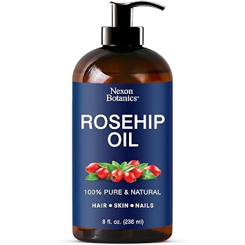 Rosehip Oil for Face 8 fl oz - Rosehip Seed Oil for Gua Sha, Massage, and Skin Care - Aceite de Rosa Mosqueta - Nexon Botanics