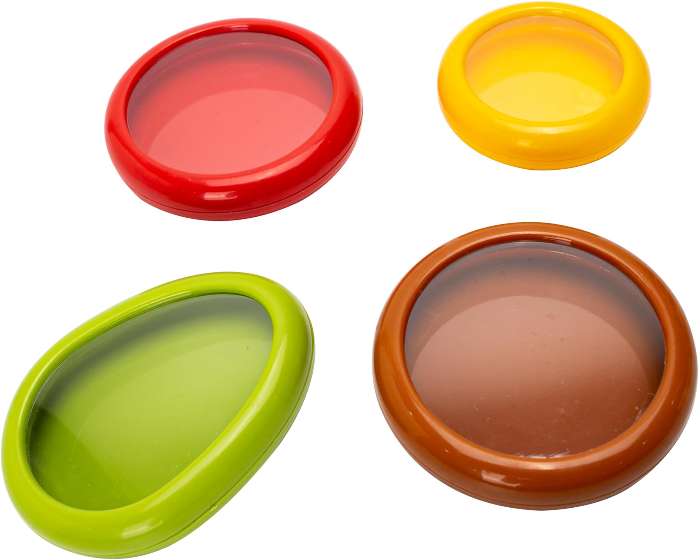 Avocado Saver, Onion Storage, Half Cut Fruit Containers - Reusable Kitchen Gadgets for Fridge - Food Huggers for Cheese Vegetable Tomato Holder Lemon Fresh Stretch Pods Keeper (4 pieces)