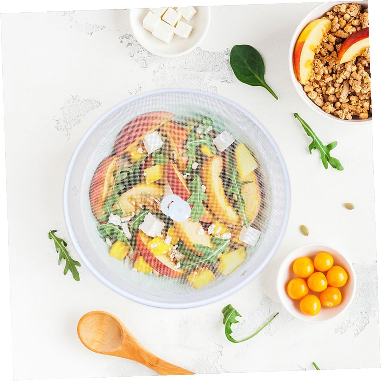 BESPORTBLE 2pcs White 35cm Iron Food Covers Mesh Food Protecting Tents Dustproof Household Meal Umbrellas for Kitchen Dining Table Use