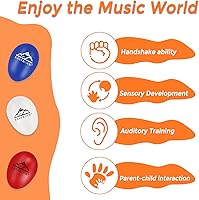 Vista 6 de EASTROCK Juego de 6 unidades de maracas musicales en forma de huevo, instrumentos de percusión de mano, plástico