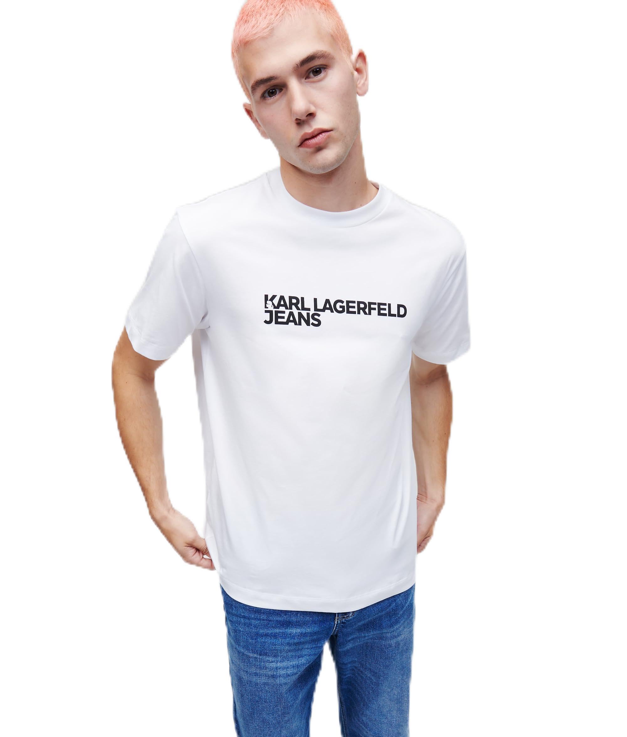 Karl Lagerfeld Jeans Men Regular Short Sleeve T-Shirt White S