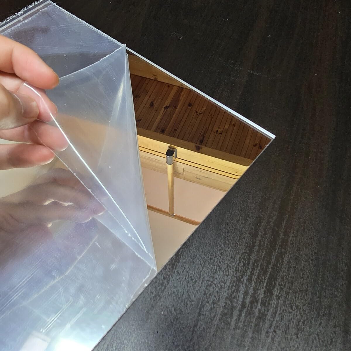 AtHaus® Miroir Acrylique 3 mm incassable, Flexible et léger - Surface réfléchissante décorative sur Mesure - Carreaux pour projets DIY - Couleur : Argent - Taille: 60x60 cm