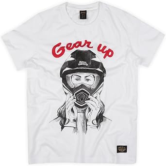 Royal Enfield Gear Up Womens T-Shirts 100% Cotton Half Sleeves Tee Round Neck Casual Summer Shirts for Women