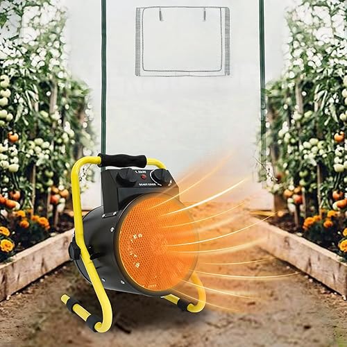Miniatura 5 de COOS BAY Calentador eléctrico portátil de 1500 W, calentador de invernadero al aire libre para tienda de cultivo, garaje, taller, patio, caravana,