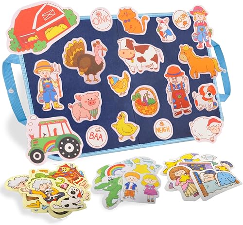 Miniatura 12 de CHEFAN Juego de 4 tableros de fieltro para contar historias, La Mitad, Caperucita Roja, Hombre de Jengibre, El Patito Feo, Piezas de fieltro/flanela