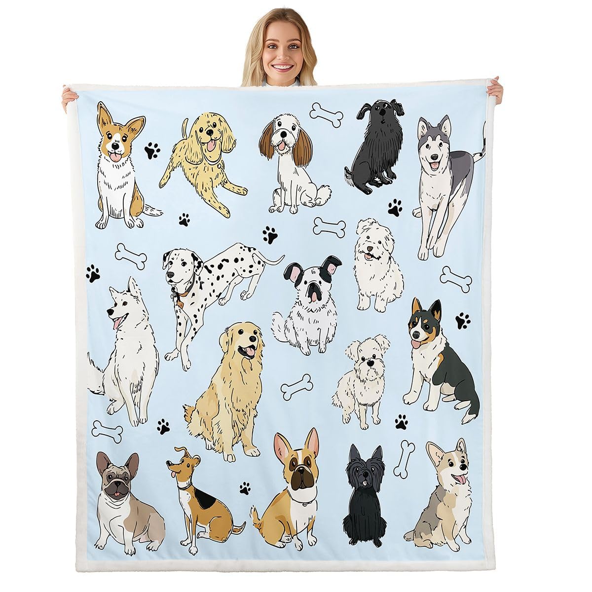 Couverture polaire anti-froid pour bébé plaid bleu motif animaux pour lit et poussette