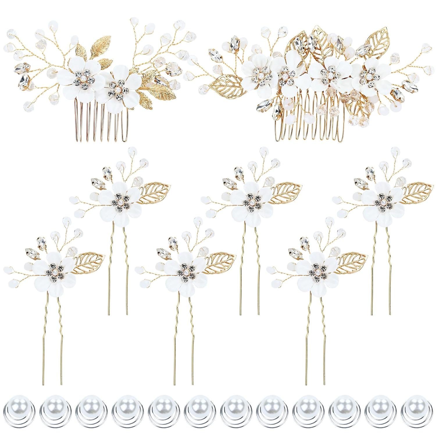 Dizila 20 Pieces Bridal Wedding Party Prom Rhinestone