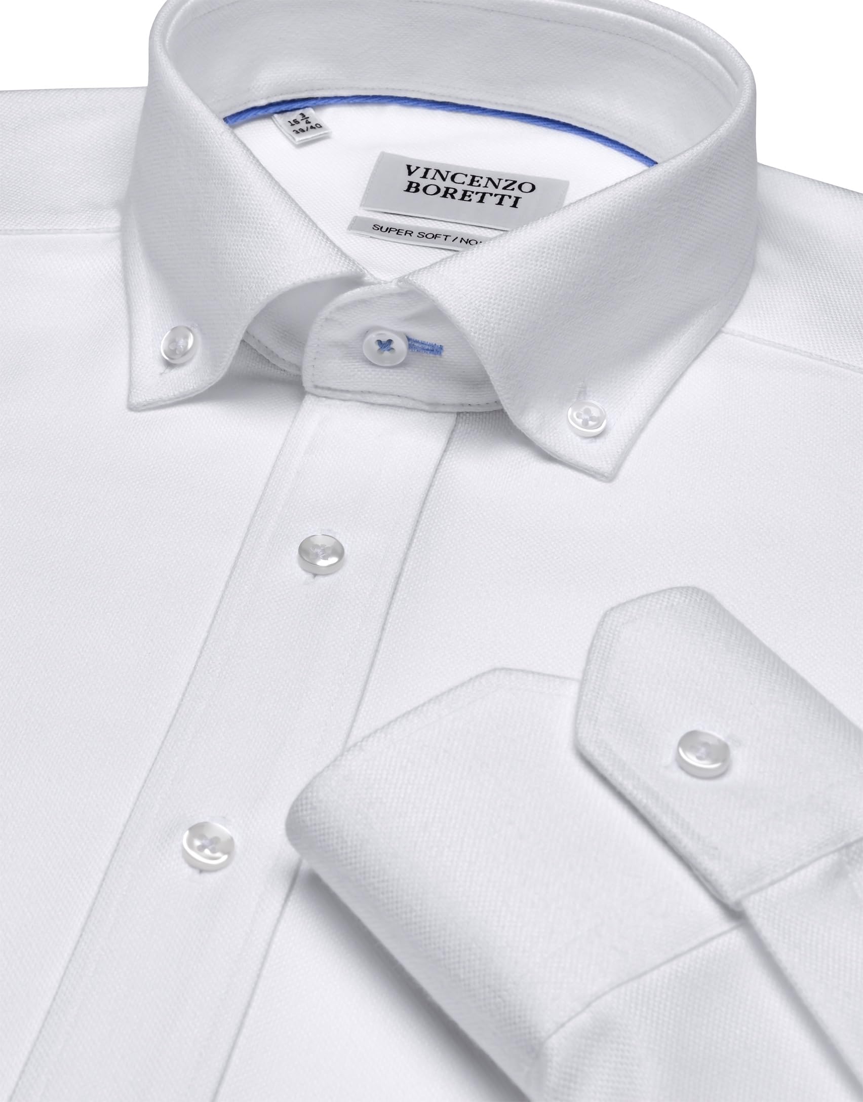 Vincenzo Boretti Chemise, Regular-fit/Taille Normale, sergé - Infroissable