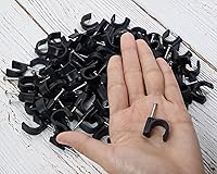 Vista 3 de Mini Skater Paquete de 100 clips de cable Ethernet de 0.551 in con clavo de acero, clip de alambre de 1/2 pulgada para cables de extensión