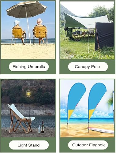 Miniatura 7 de HIZEFSOO 2 bastones de soporte para toldo, soportes de caña de tienda de campaña, soportes para caña de sombrilla de playa, soporte de caña de toldo