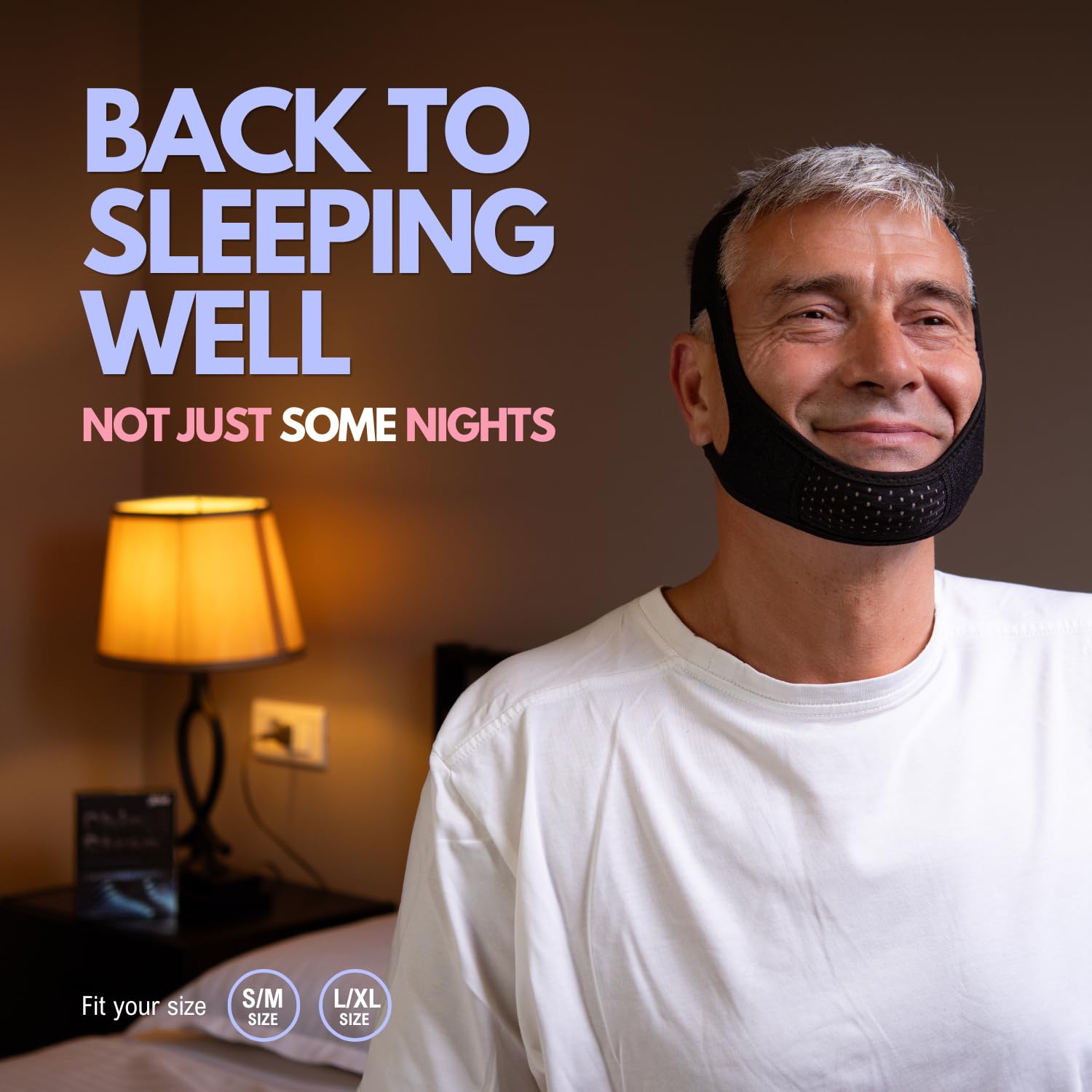 Chin Strap for CPAP Users to Keep Mouth Closed, FSA/HSA, L-XL, Black — Amazon image 2