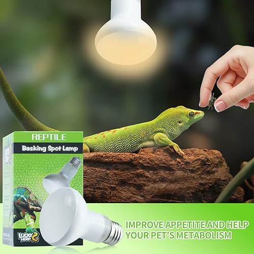 Miniatura 3 de LUCKY HERP Paquete de 2 Bombillas de Lámpara de Calor para Reptiles de 50W (2ª Gen), Bombilla de Luz de Calentamiento para Anfibios, Bombilla de Luz