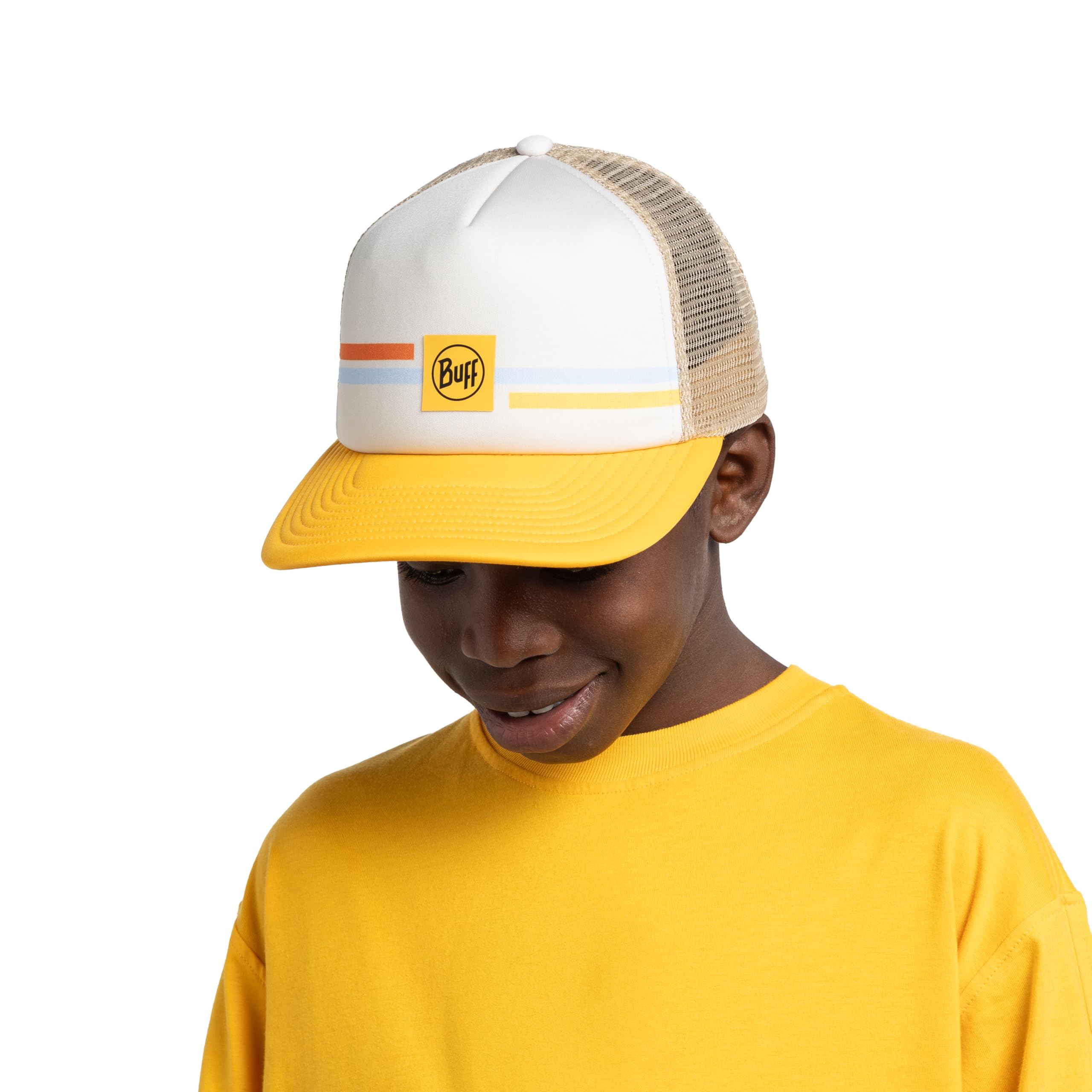 Buff®| Gorra Trucker Niño Niña Ajustable, Comoda, Transpirable, Calidad, Moderna, Aire Libre, Talla Única, Amarillo