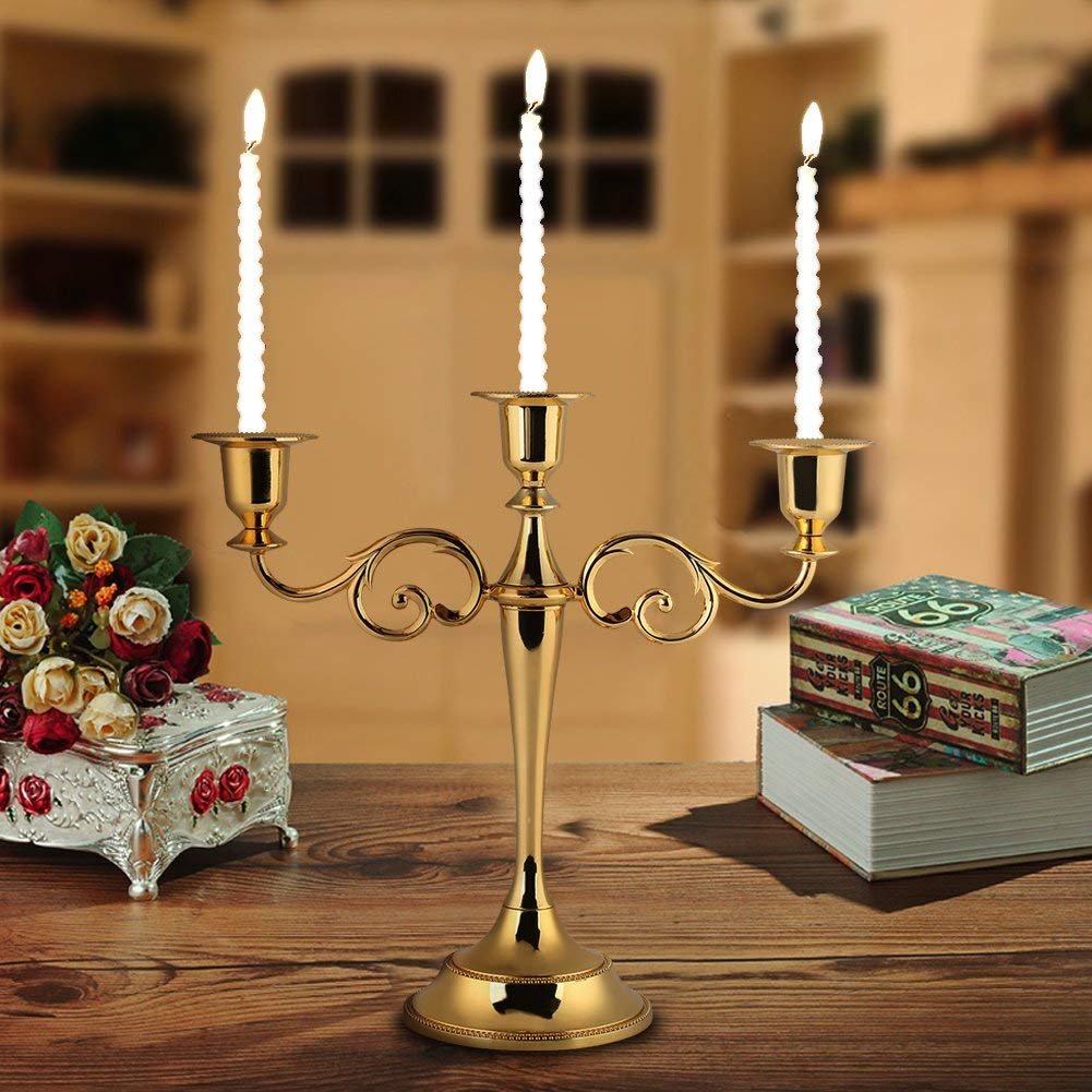 Candélabre en métal - Porte-chandeliers pour événements formels, mariage, église, décoration de