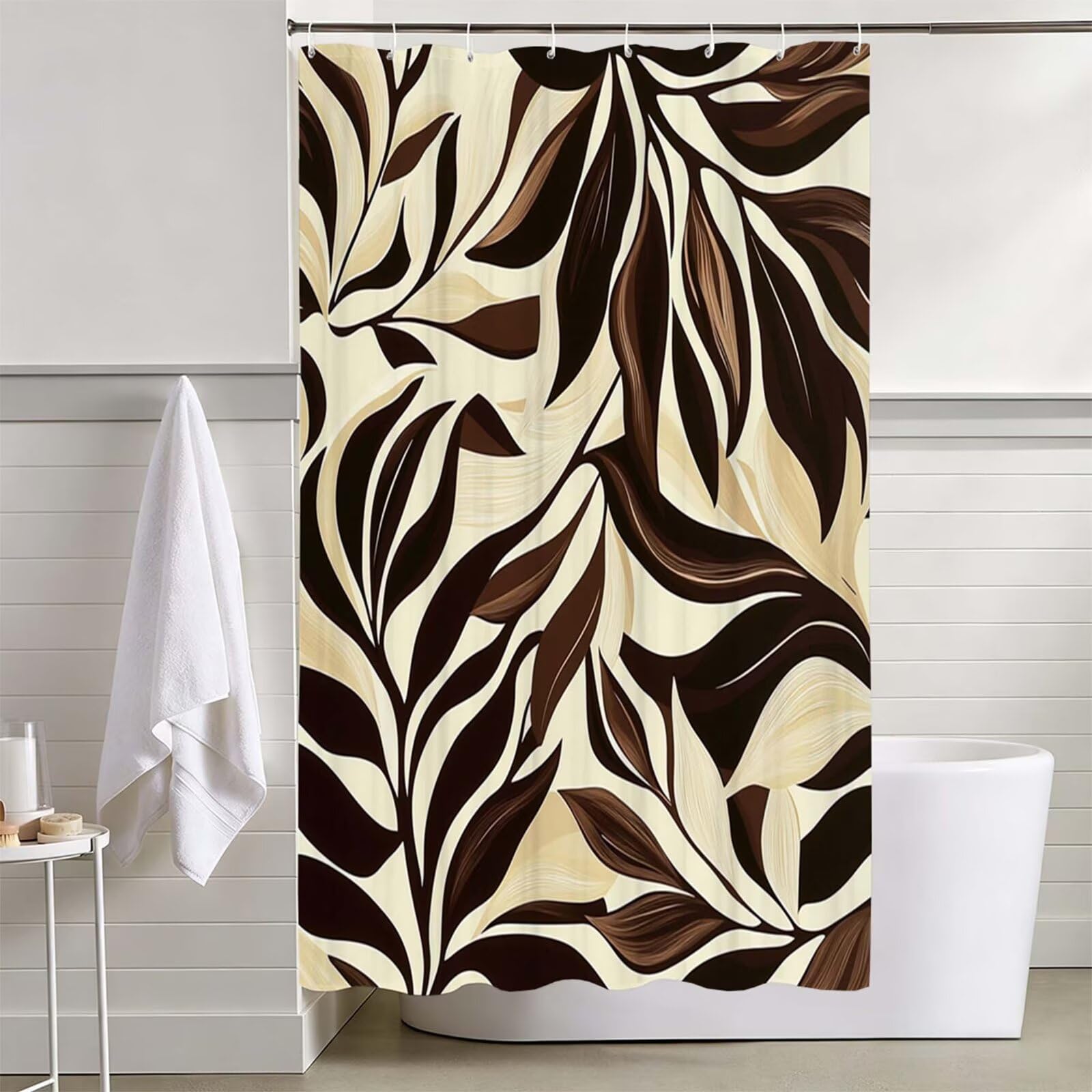 braun Duschvorhang, 150x180cm Duschvorhang Badewanne L-280