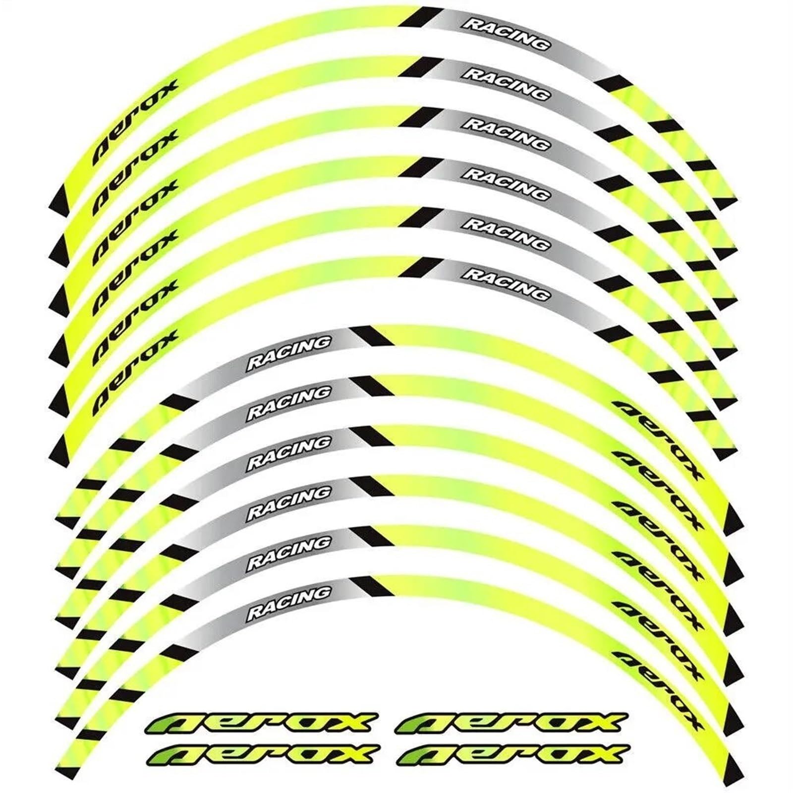 Motorcycle Wheel Sticker Reflective Decal Rim Waterproof for Yamaha NVX155 for Aerox 155(Color18)