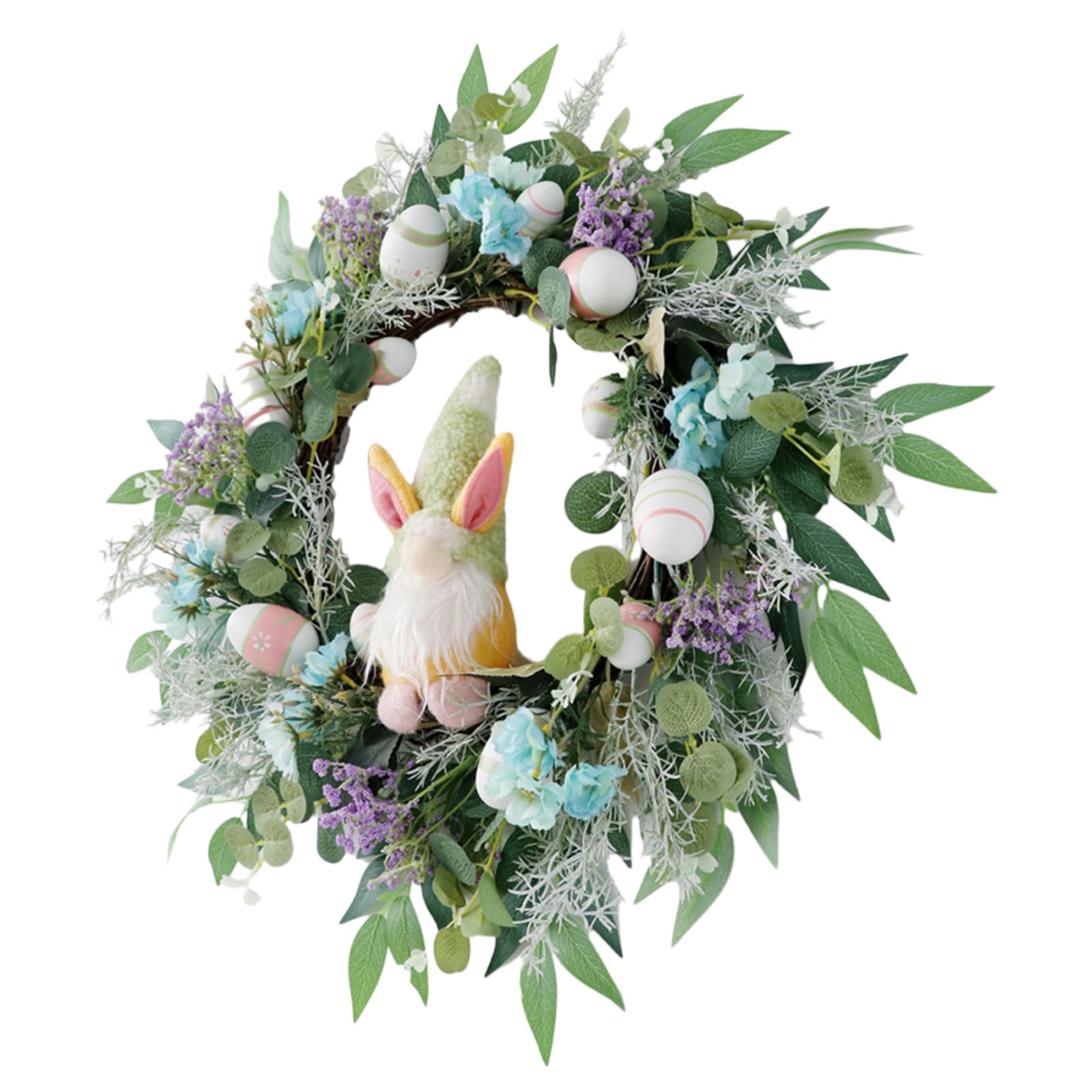 Tsophreniq Realistic Eggs and Flower Wreath for Front Door Artificial Florals Garlands Easters Decoration for Home and Easters Decoration