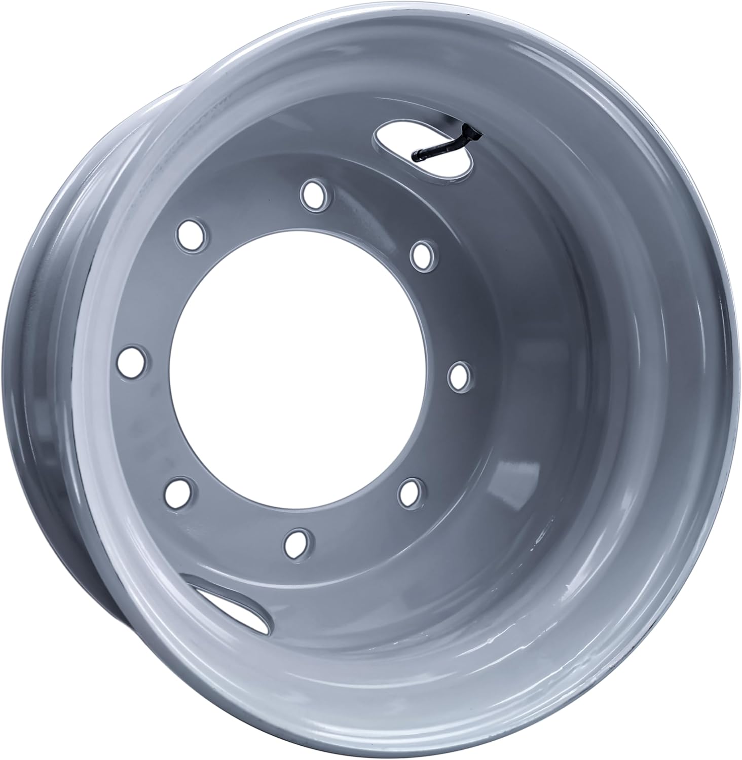 eCustomrim Trailer Wheel Dual 17.5X6.75 8 Lug On 275mm 8.77" Hub Piloted +/-5.59 Offset Silver Dually Rim