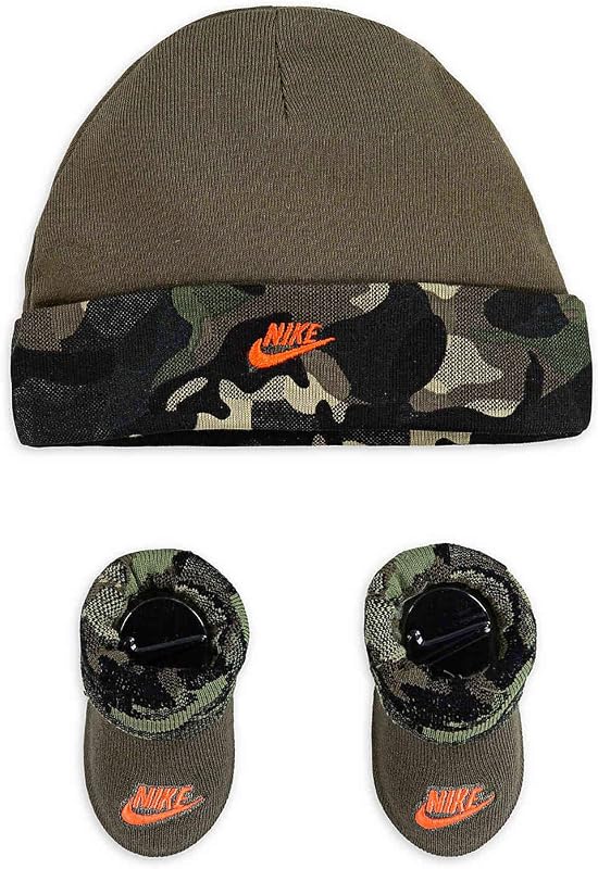 Jordan Infant Baby Hat and Booties Set (Camo(NN0436-E6F)/Green, 0-6 Months)