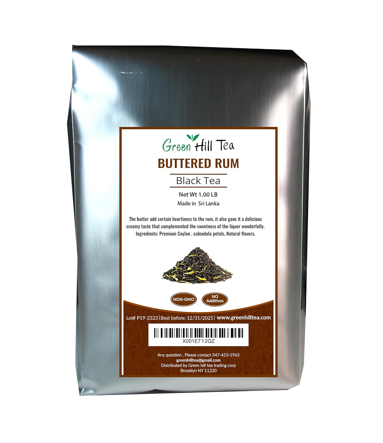 Buttered Rum Tea, Mixed blend of Toasted Coconut, Vanilla beans mingled with Black tea - 1lb Bag
