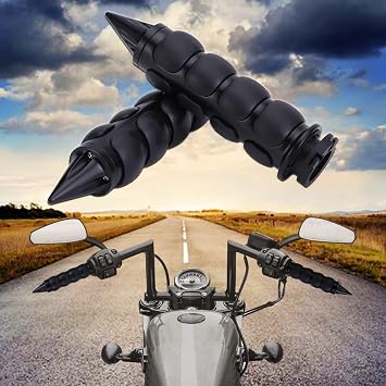 DREAMIZER Universal Motorcycle Hand Grips with Black Non-Slip Rubber for Harley Honda Yamaha Suzuki Kawasaki