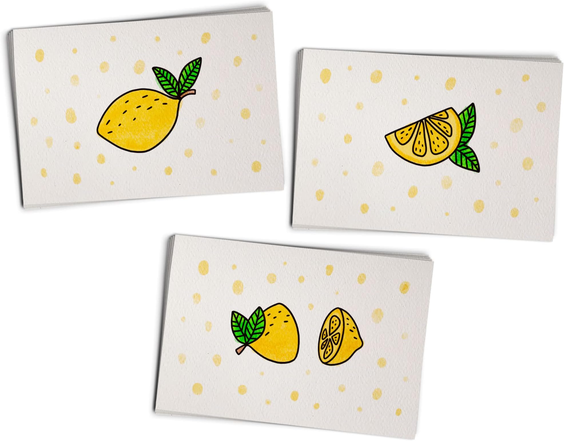 Lemon Postcards Pack - 48 Cute Postcards - Great for Hello Postcards, Birthday Postcards, Thank You Postcards, Miss You Postcards