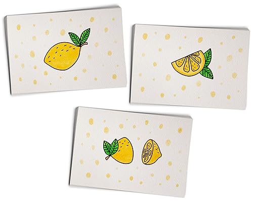Sugartown Greetings Lemon Postcards Pack - 48 Cute Postcards -
