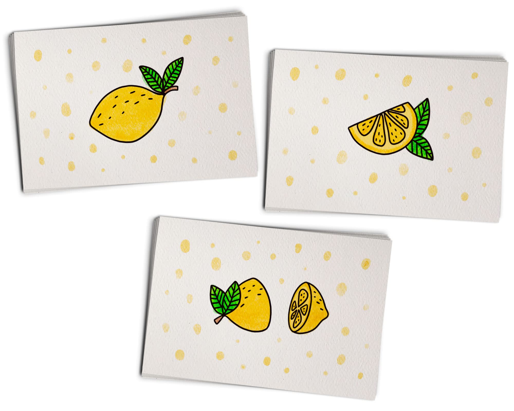 Lemon Postcards Pack - 48 Cute Postcards - Great for Hello Postcards, Birthday Postcards, Thank You Postcards, Miss You Postcards