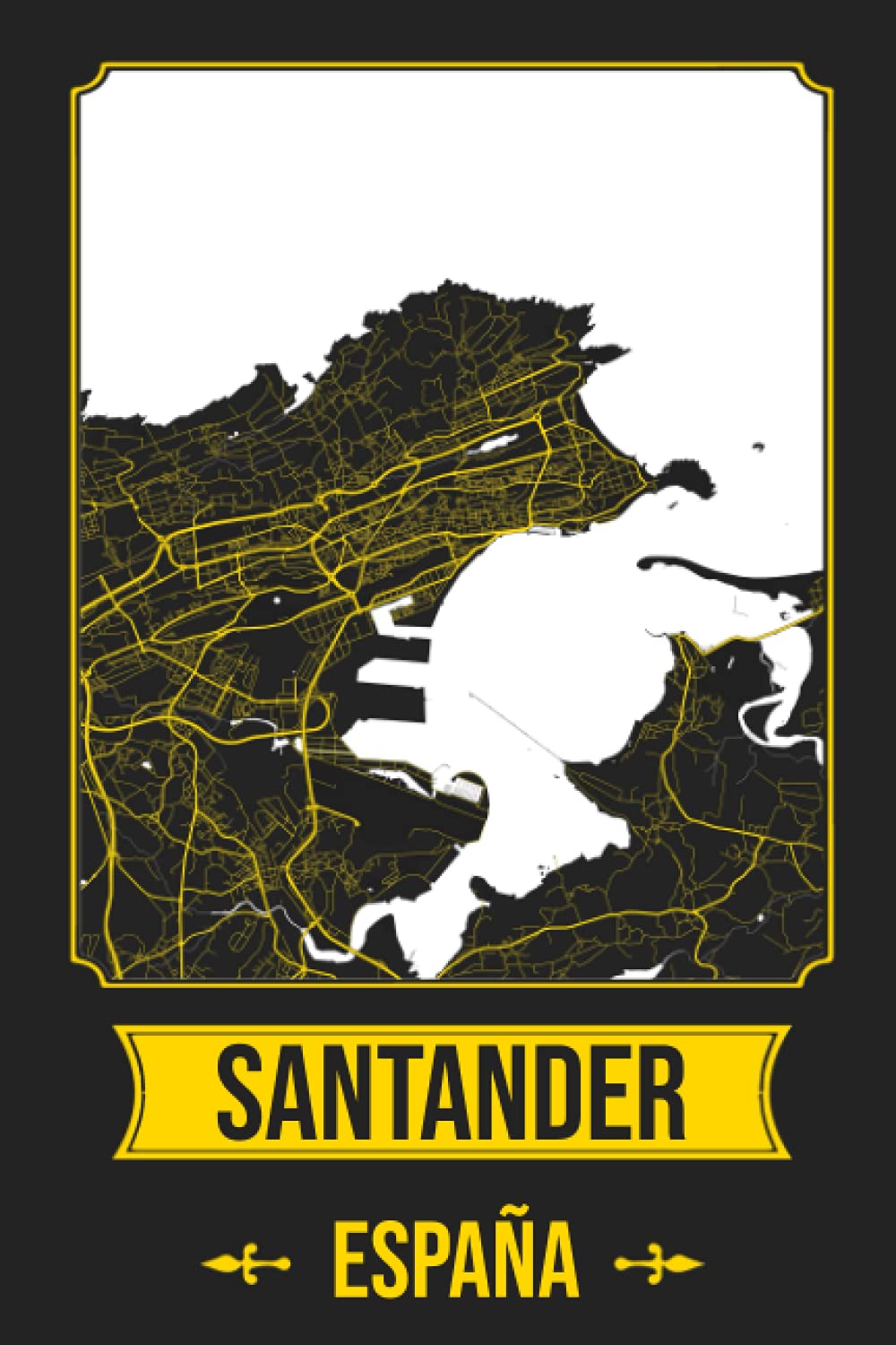 SANTANDER España Cuaderno: Squareious de la Ciudad de SANTANDER, Hoja Forrada, Diario 200 PÁGINAS, 6x9