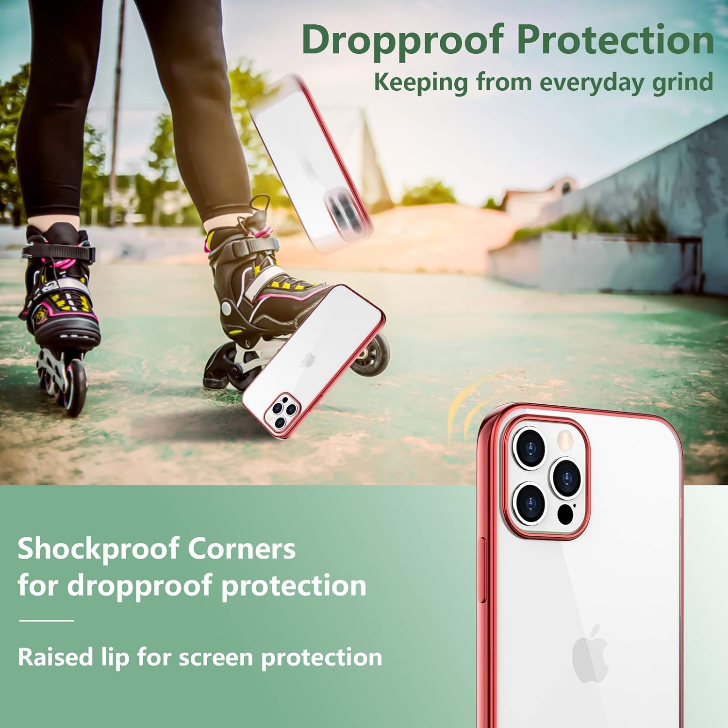 Temdan Clear Case Compatible with iPhone 12 Case/iPhone 12 Pro Case,Non-Yellowing Shockproof Protective Phone Case- Slim Thin : Cell Phones & Accessories