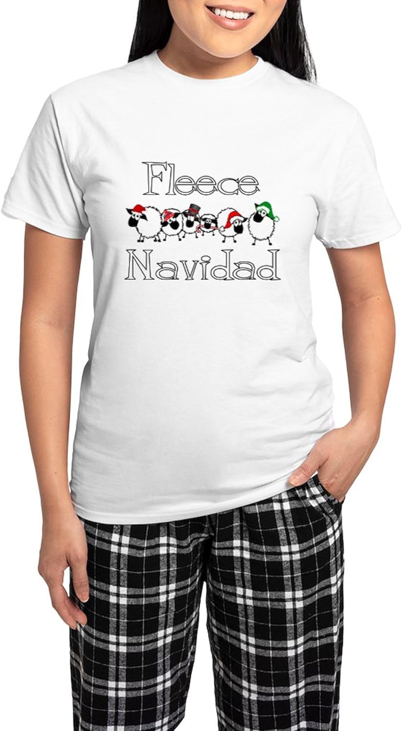 CafePress Fleece Navidad Women's Light Pajamas Women's Novelty Cotton Pajama Set, Comfortable PJ Sleepwear