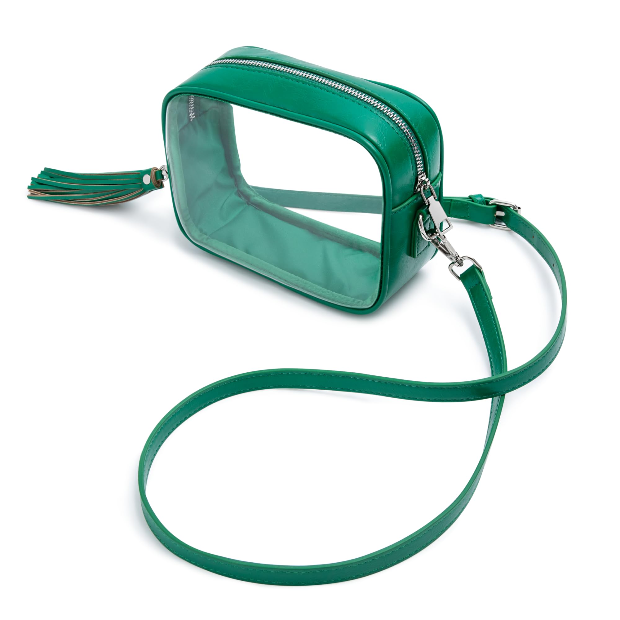 Yarnic Clear Bag Stadium Approved, PVC Transparent Crossbody Purse Small Clear Crossbody Bag with Adjustable Shoulder Strap