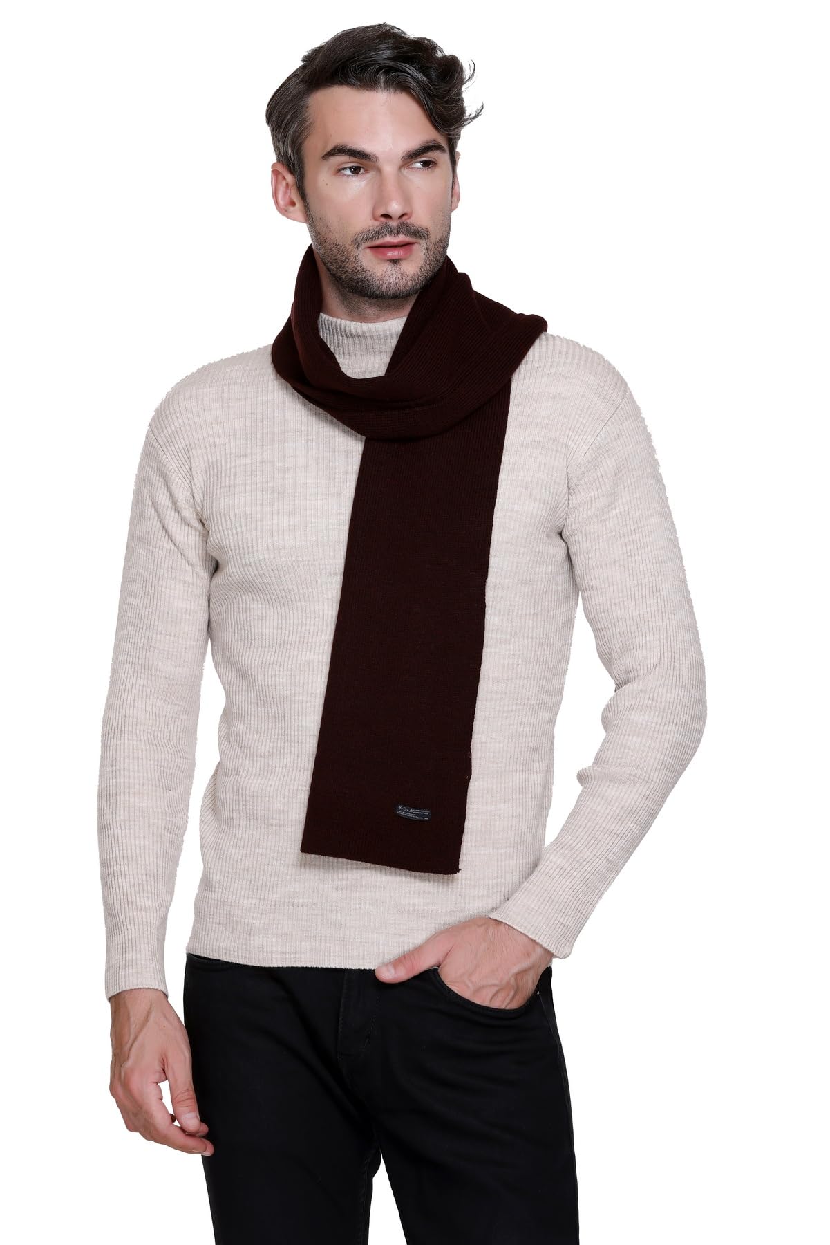 513 Mens Casual Premium Acrylic Woolen Solid Ribbed Winter Muffler/Scarf/Stole-picture-15