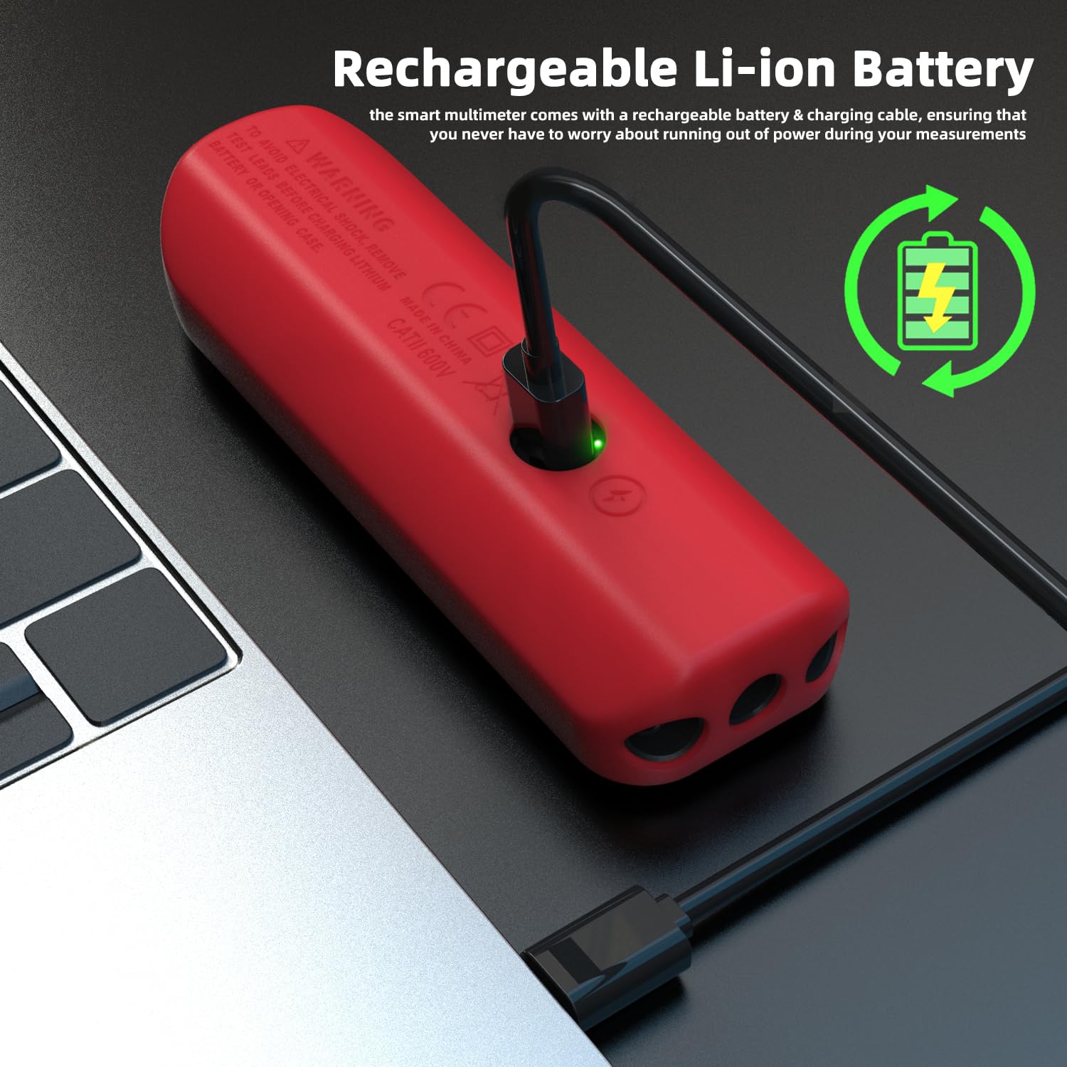 BSIDE A2 Multimeter charging via USB-C