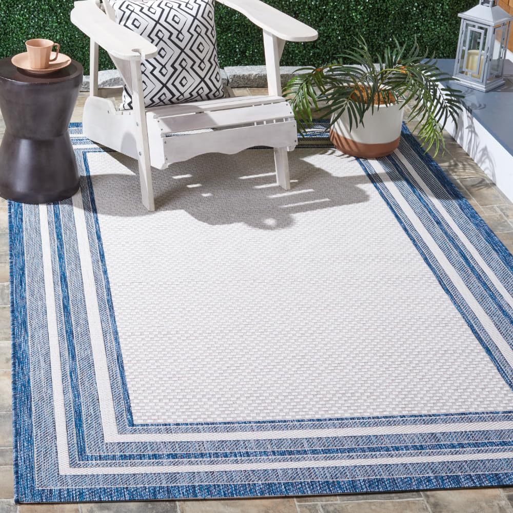 Tapis à poil court 160 x 231 cm ivoire marine pour chambre