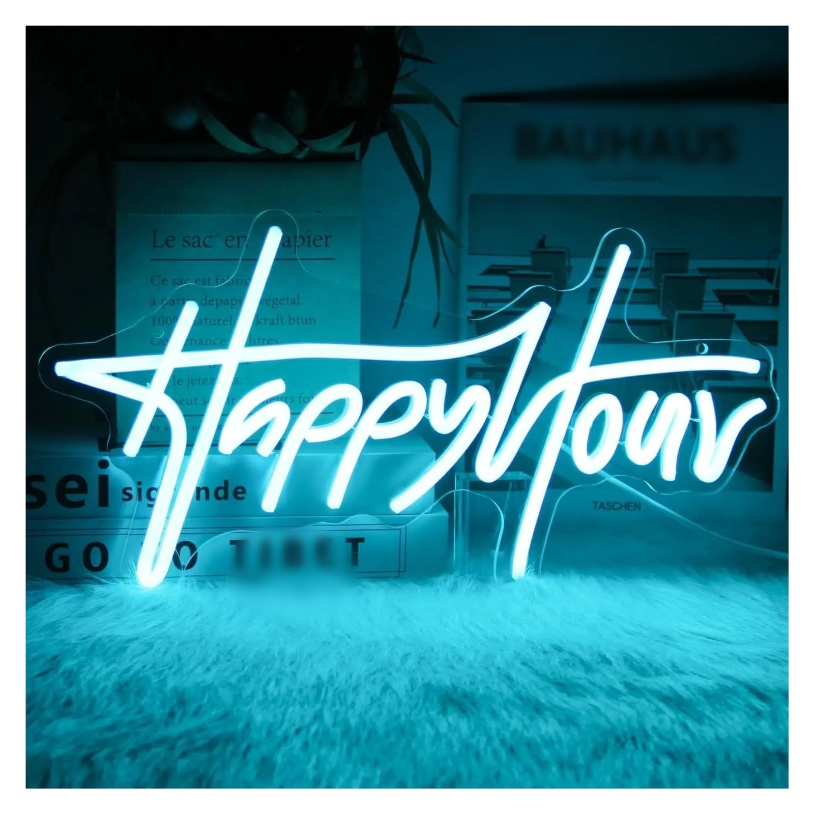 XENITE Hanging Art Neon Signs Happy Hour Neon Sign USB LED Light for Bar Pub Restaurant Party Gaming Room Bedroom Decorations 42X22cm