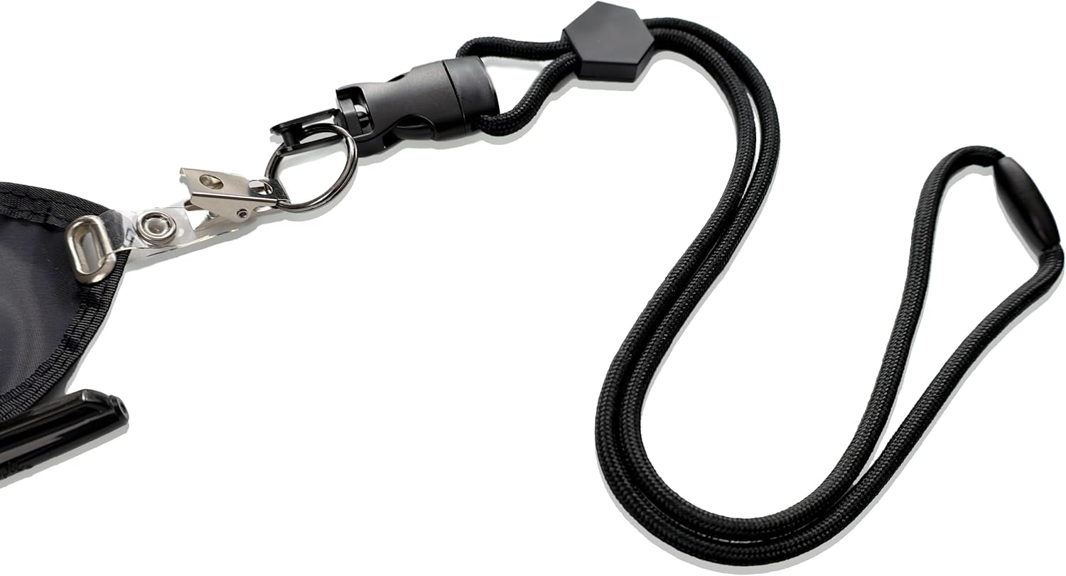Ultimate Nylon Badge Holder with Pen Loop Key Ring and Heavy Duty Lanyard, by Specialist ID (Black) - Image 5