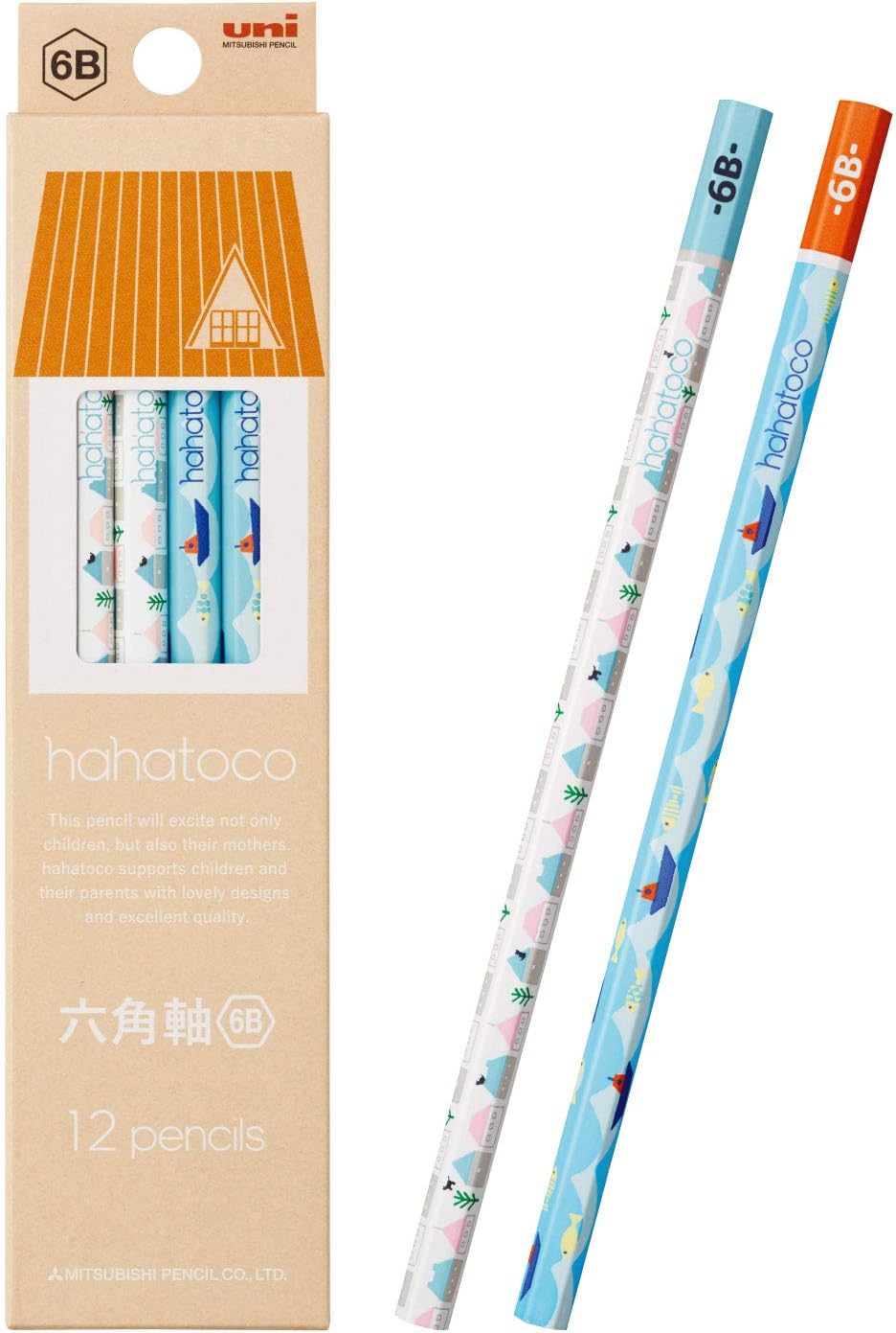 Mitsubishi Pencils Hahatoko HT01 6B Hahatoko Hakata Pencil Home & Sea 1 Dozen K56136B