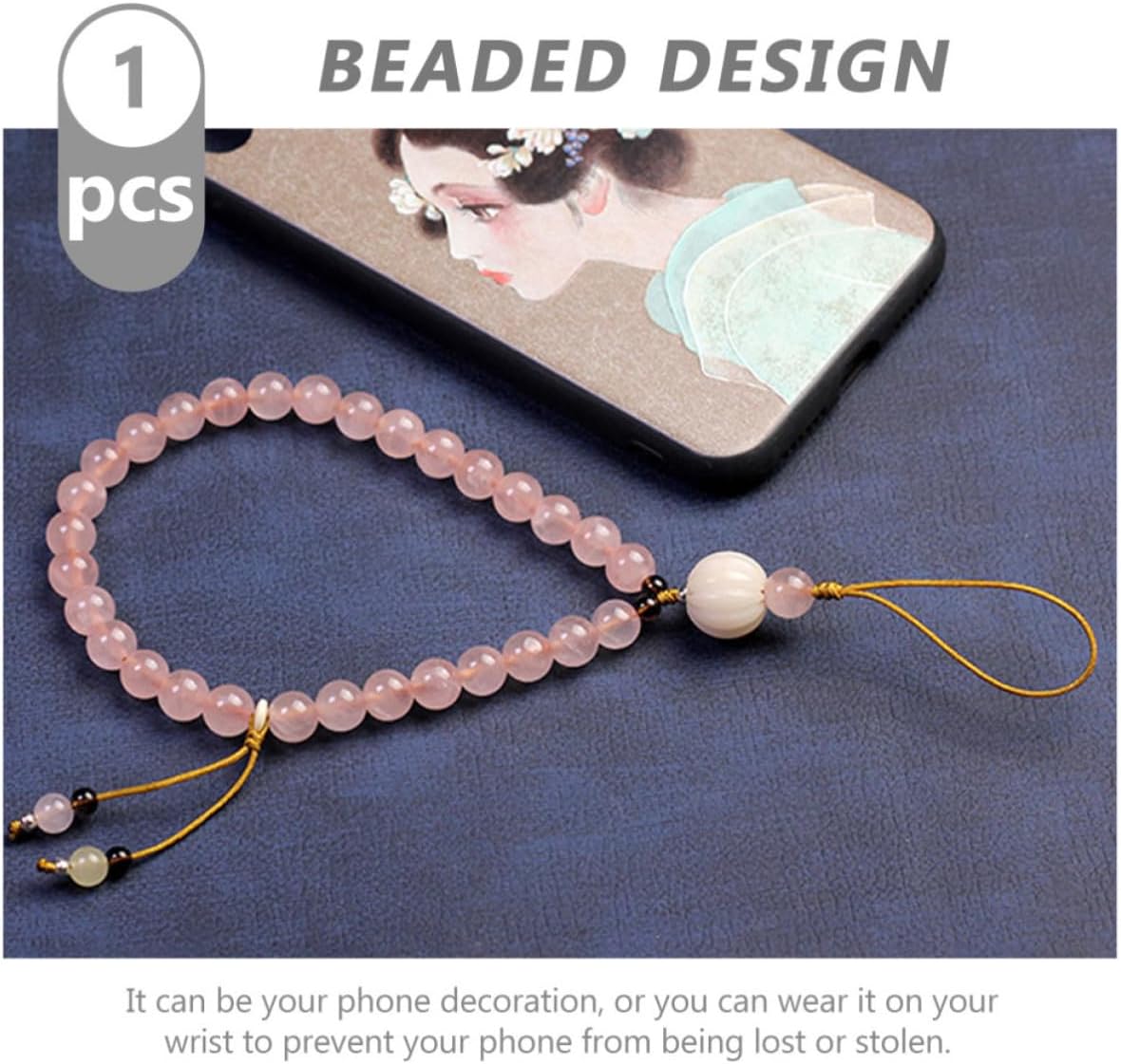 Pink Crystal Anti-lost Phone Chain Lanyard for Mobile Phones image 3