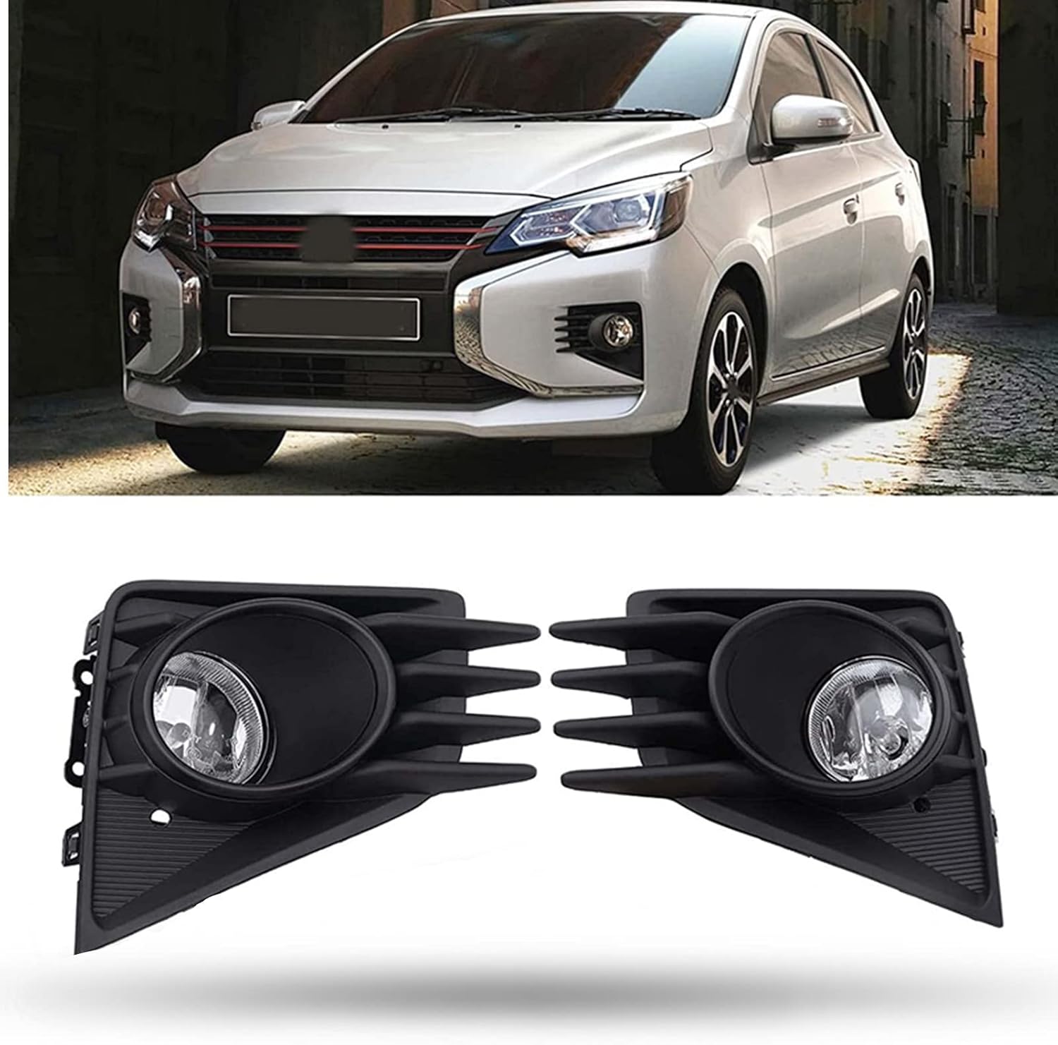 Front Bumper Fog Lights Assembly Fit for Mitsubishi Mirage/Mirage G4