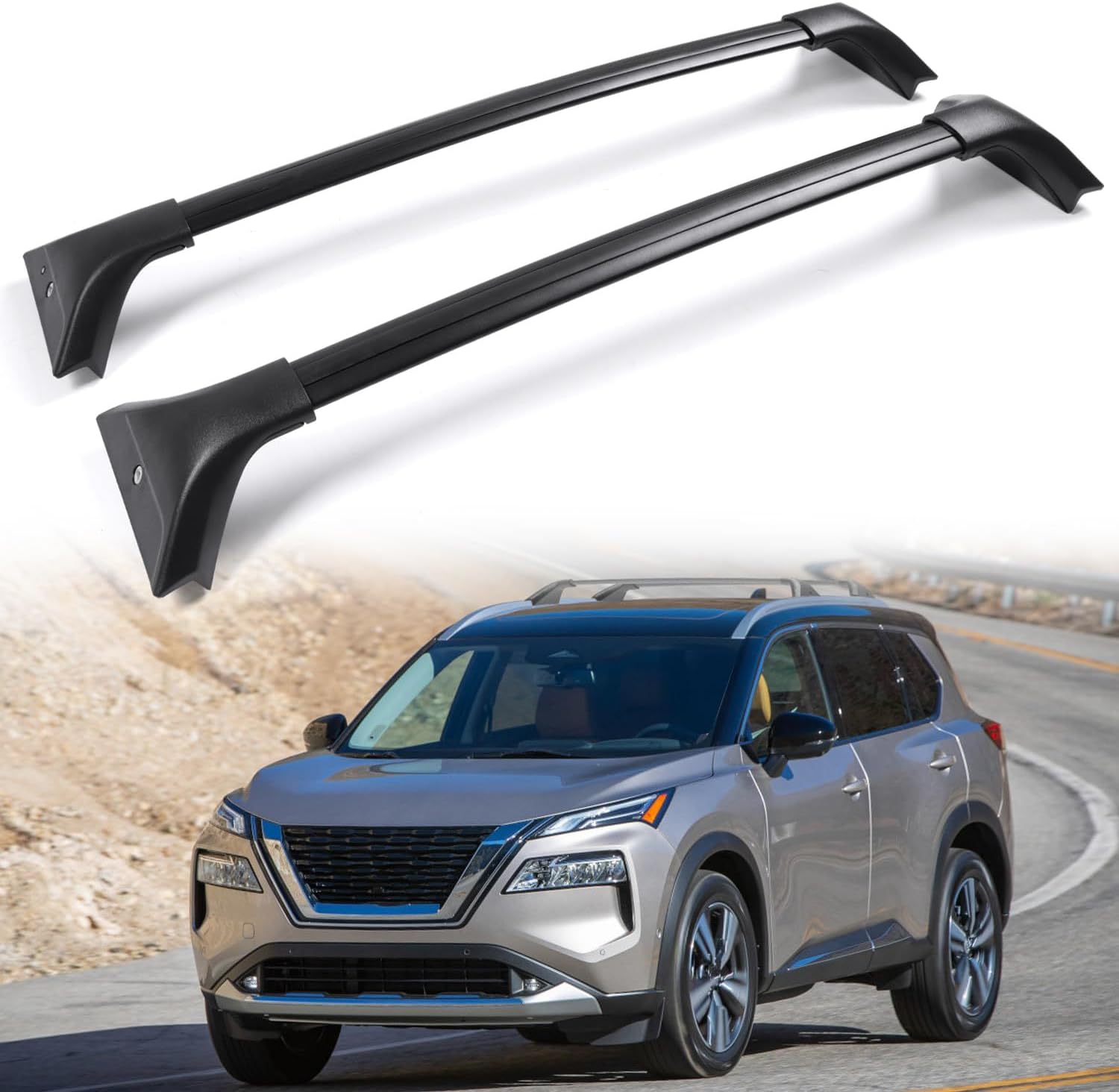 AUXPACBO Real Lockable 220 LBS Cross Bar Fit for Nissan Rogue 2021 2022 2023 2024 2025 SV SL Platinum with Roof Rail Roof Rack Crossbars Rooftop Luggage Cargo Carrier for Canoe Kayak Bike AUXPACBO Real Lockable 220 LBS Cross Bar Fit for Nissan Rogue 2021 2022 2023 2024 2025 SV SL Platinum with Roof Rail Roof Rack Crossbars Rooftop Luggage Cargo Carrier for Canoe Kayak Bike