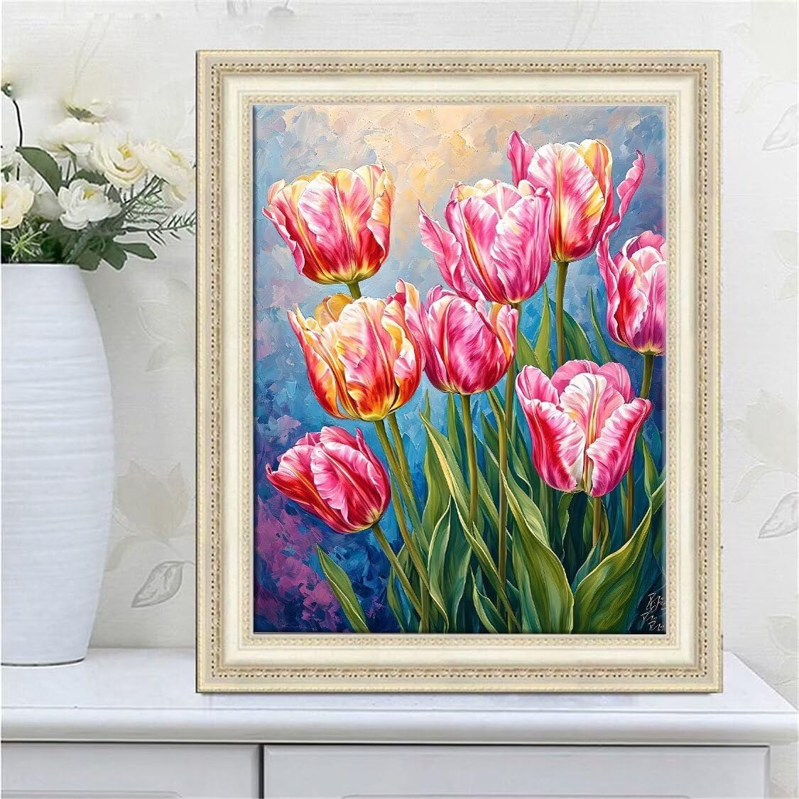DIY Malarstwo diamentowe 5D, zestawy diamentowych tulipanów dla dorosłych, sztuka ze strasu, płótno, haft, artykuły rzemieślnicze, dla dzieci i dorosłych, idealna dekoracja ścienna do domu, prezenty,