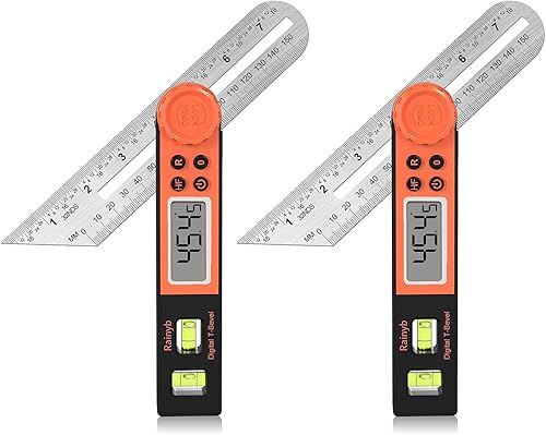 Buscador de ángulo digital transportador de 0 a 360 grados en T y transportador con burbuja vertical horizontal y pantalla LCD completa para