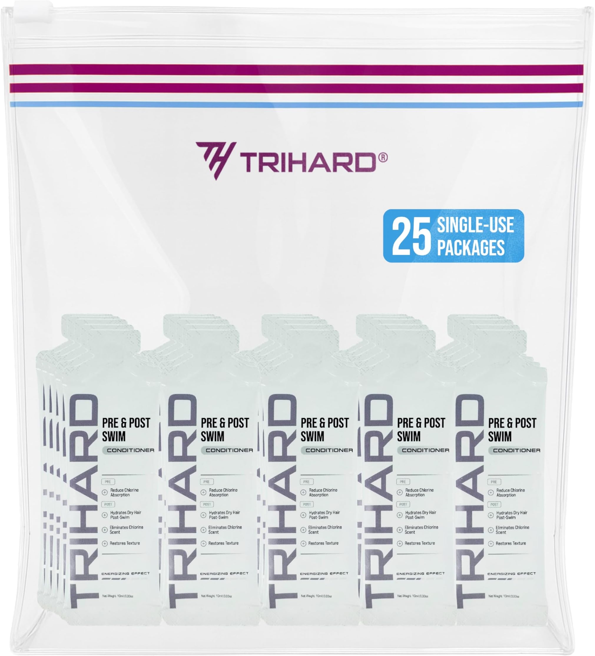 TRIHARD Pre & Post Swim Conditioner | Swimmers Conditioner | Pre Swim Hair Protection | Chlorine Removal Solution | Travel Size 8.45 fl oz