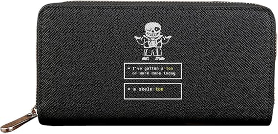 Amazon Co Jp 長財布 男女兼用 Sam Undertale 地下世界 モンスター 財布 本革 Puレザー 型押し ラウンドファスナー ウォレット 長札 Black One Size ファッション