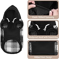 Vista 4 de PUPTECK Sudadera con capucha para perro, suéter cálido para perro, ropa de invierno, abrigos para clima frío, para perros pequeños, medianos y Negro