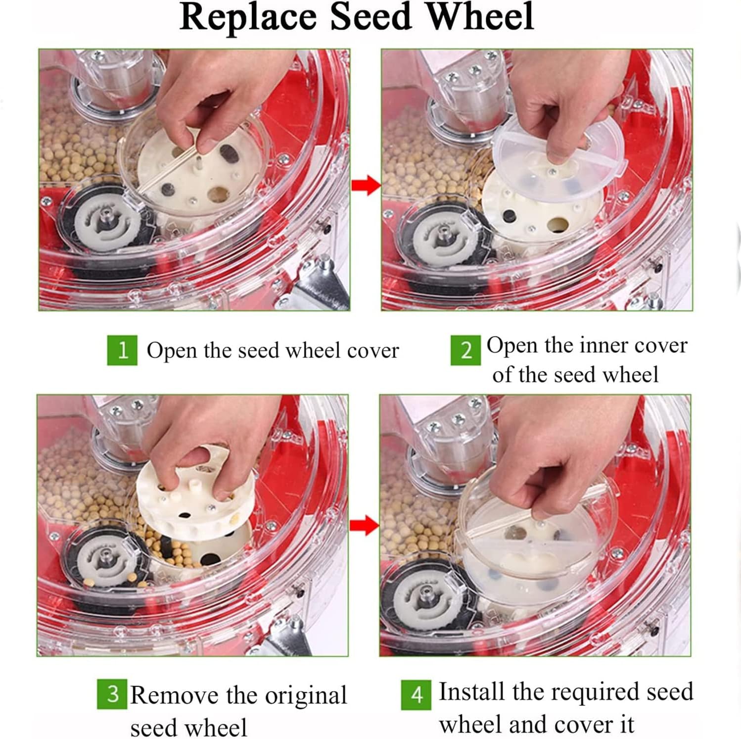 Multi-Function Spreaders, Hand-Push Roller Seeder, Lawn & Garden Spreader, Fertilizer Seeder, for Sowing Seeds, Backyard Agriculture, Planting Depth 3.5-7.8 Cm,12Holes