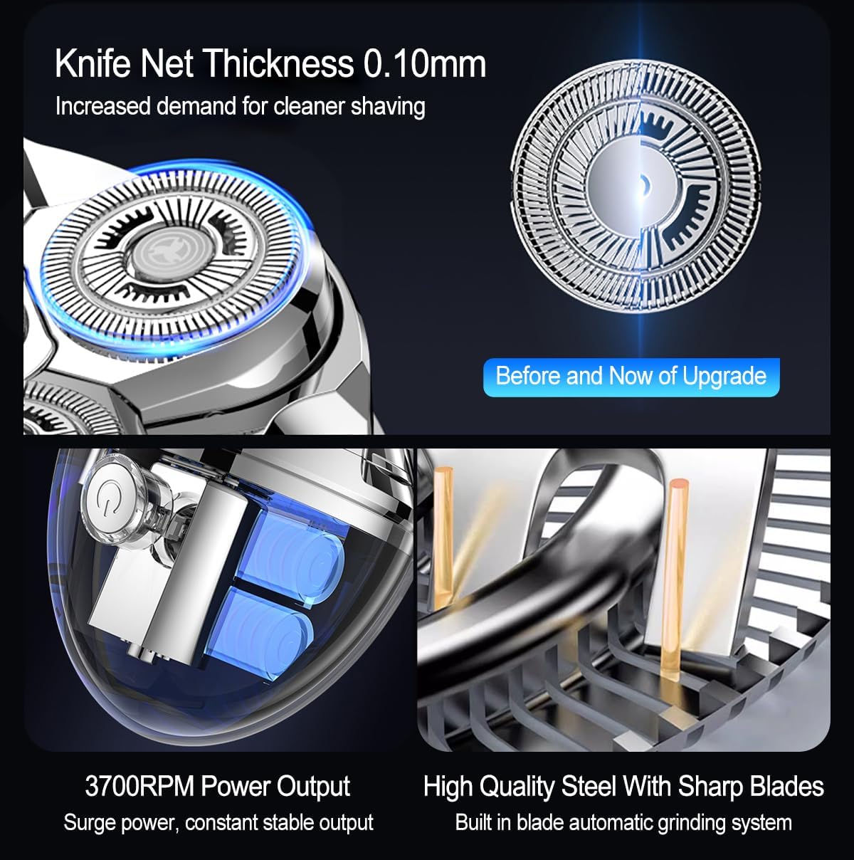 Head Shavers for Bald Men:Baldy pro/Wet/Dry Bald Head Shaver for Men,Palm/Portable Electric Razor,Precision Magnetic Automatic Adjustment Blades,Easy Clean Blade.Hard Shell Travel Carrying