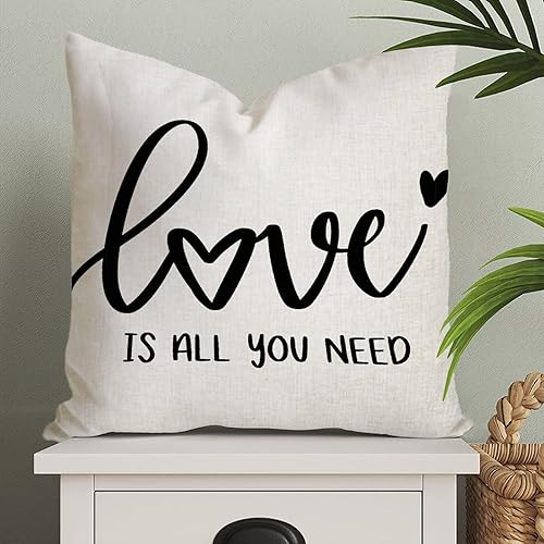 Miniatura 1 de Funda de almohada romántica para el día de San Valentín funda de cojín con texto en inglés Love is All You para decoración del hogar sofá sala de